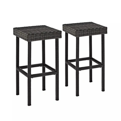 Crosley Palm Harbor 2pk Outdoor Wicker Bar Height Bar Stools