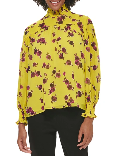 Shop Calvin Klein Petites Womens Causal Floral Pullover Top In Multi