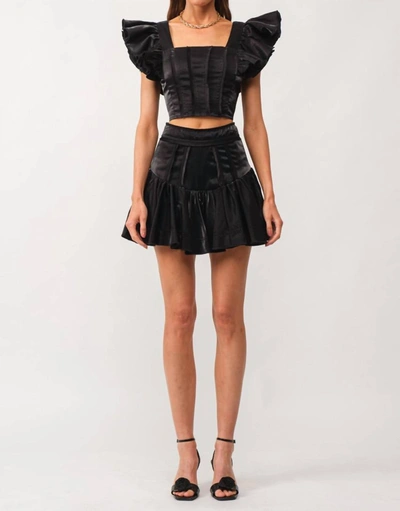 Shop Sofie The Label Hailey Flutter Sleeve Top In Black
