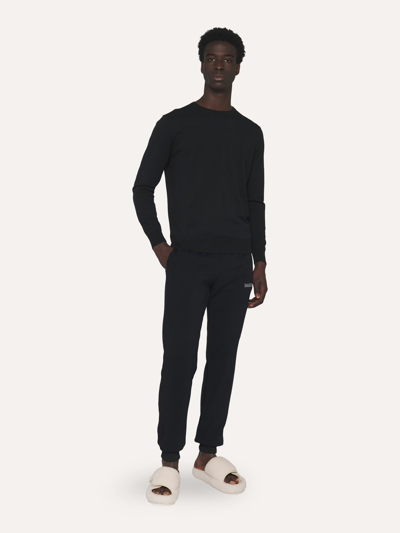 Shop Ballantyne Ultralight Cotton Sweater In Black
