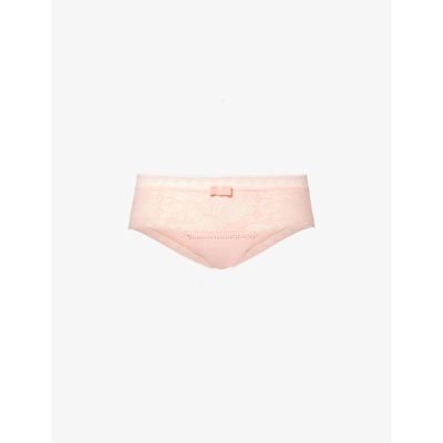 Shop Chantelle Day To Night Mid-rise Stretch-lace Briefs In Candlelight Peach