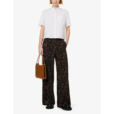 Theory Boxy Button-front Oxford Shirt In White