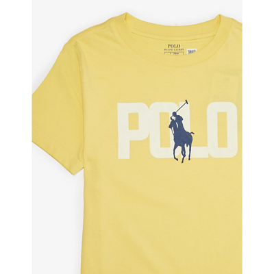 Shop Polo Ralph Lauren Boys Oasis Ylw Kids Boys' Brand-print Short-sleeve Cotton-jersey T-shirt
