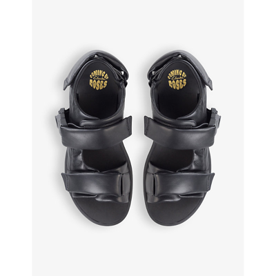 Shop Martine Rose X Clarks Women's Black Leather Padded Leather-down Sandals