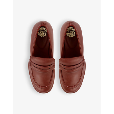 Shop Martine Rose X Clarks Women's Ox-blood Leather Leather Heeled Loafers