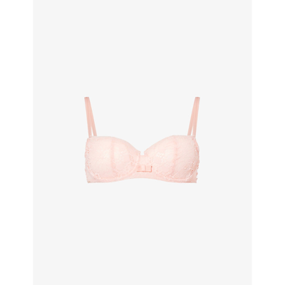 Shop Chantelle Womens Candlelight Peach Day To Night Half-cup Stretch-lace Bra