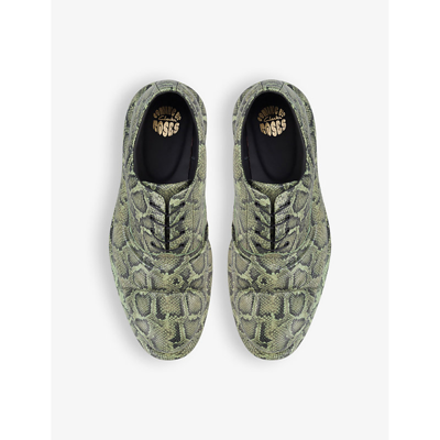 Shop Martine Rose X Clarks Women's Green Snake Leather Oxford Shoes
