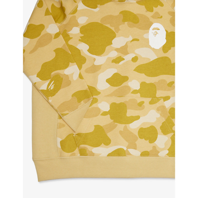 Shop A Bathing Ape Camo Ape Head Graphic-print Cotton-jersey Hoody 4-9 Years In Yellow