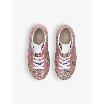 Shop Golden Goose Boys Pink Kids Super Star Glitter-embellished Woven Low-top Trainers 6-9 Years