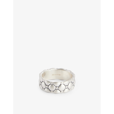 Shop Serge Denimes Men's Silver Quilt Sterling-silver Ring