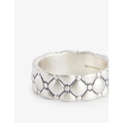 Shop Serge Denimes Men's Silver Quilt Sterling-silver Ring