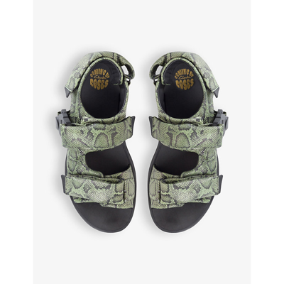 Shop Martine Rose X Clarks Womens Green Ske Chunky-sole Leather Sandals In Green Snake