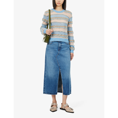 Shop Frame Women's Del Amo The Midaxi Split-hem Denim Midi Skirt