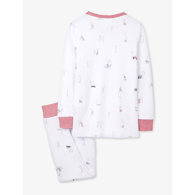 Shop The Little White Company Girlskids Alphabet-print Organic-cotton Pyjamas 1-6 Years In Multi