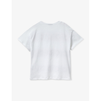 Shop Benetton Girls White/lilac Kids Floral-print Short-sleeve Cotton T-shirt 6-14 Years