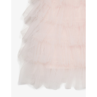 Shop Tutu Du Monde Pink Cloud Ruffle-trim Bead-embellished Cotton Dress 3-24 Months
