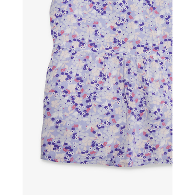 Shop Benetton Floral-print Long-sleeve Woven Dress 1-6 Years In Lilac Pink Pattern