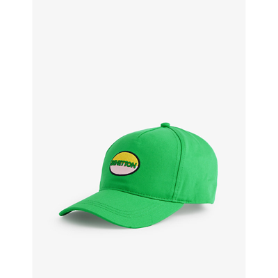 Shop Benetton Boys  Green Kids Logo-patch Curved-brim Cotton Cap 6-14 Years