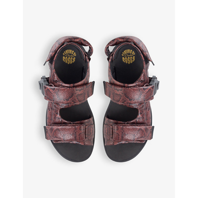 Martine Rose X Clarks Womens Brown Snake Chunky-sole Leather Sandals In Brown Snake