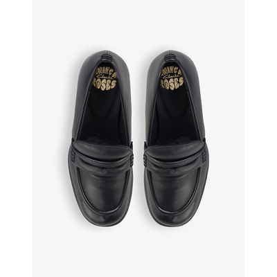 Shop Martine Rose X Clarks Womens Black Leather Leather Heeled Loafers