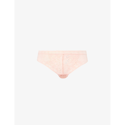Shop Chantelle Women's Candlelight Peach Day To Night Mid-rise Stretch-lace Briefs
