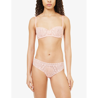 Shop Chantelle Womens Candlelight Peach Day To Night Mid-rise Stretch-lace Briefs