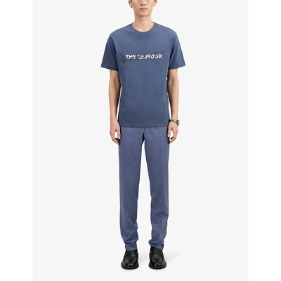 The Kooples Graphic-print Short-sleeve Cotton T-shirt In Dark Navy / Dark Navy