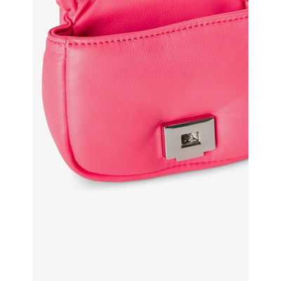 Shop Benetton Branded-hardware Chain-strap Faux-leather Bag 10cm In Fuchsia Pink
