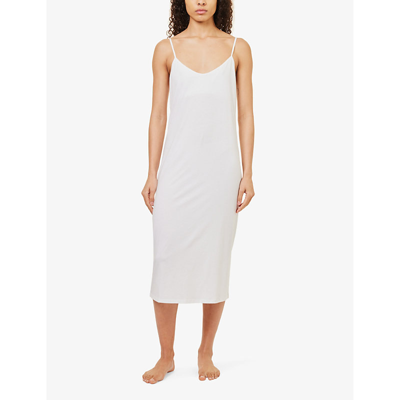 Shop Skin Women's White Sexy V-neck Organic Cotton-jersey Midi Dress