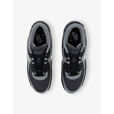 Shop Nike Mens Gore Tex Dark Smoke Grey Air Max 90 Gore-tex Leather And Mesh Low-top Trainers