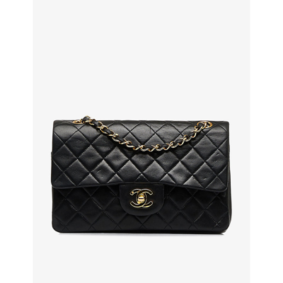 Shop Reselfridges Pre-loved Chanel Small Classic Leather Shoulder Bag In Black