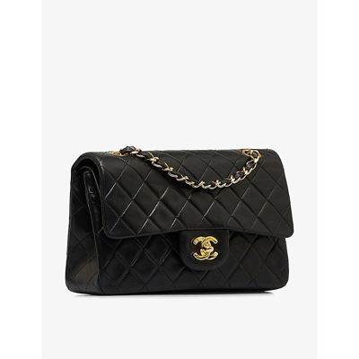 Shop Reselfridges Pre-loved Chanel Small Classic Leather Shoulder Bag In Black