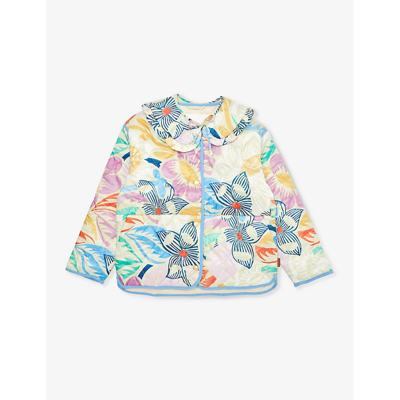 Shop Molo Girls Charleston Floral Kids Hailey Floral-print Shell Jacket 6-12 Years