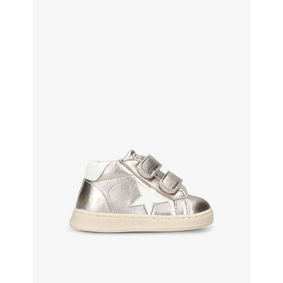 Shop Golden Goose Boys Bronze Kids June Star-embroidered Leather High-top Trainers 6 Months-5 Years