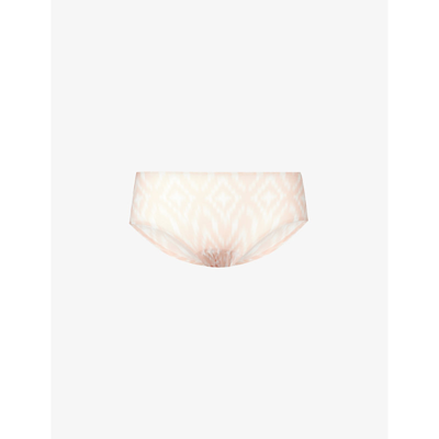 Shop Chantelle Soft Stretch Stretch-woven Hipster Briefs In Ikat Print