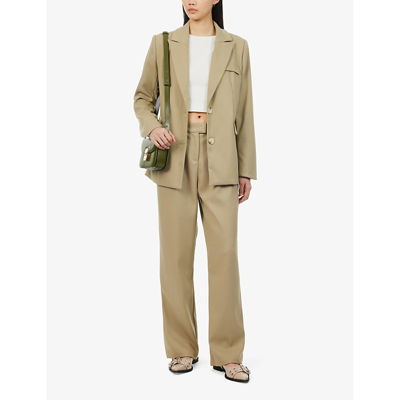 Shop 4th & Reckless Women's Olive Onicka Relaxed-fit Stretch-woven Blazer