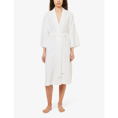 Shop Skin Women's White Skylar Waffle-texture Organic Cotton-blend Robe