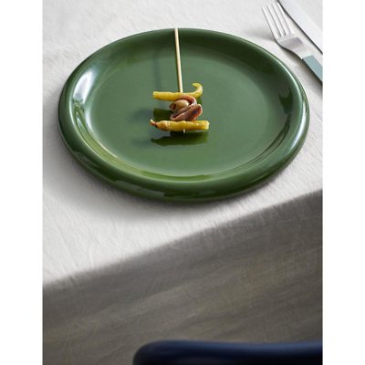 Hay Green Barro Round Terracotta Plates Set Of Two In Green