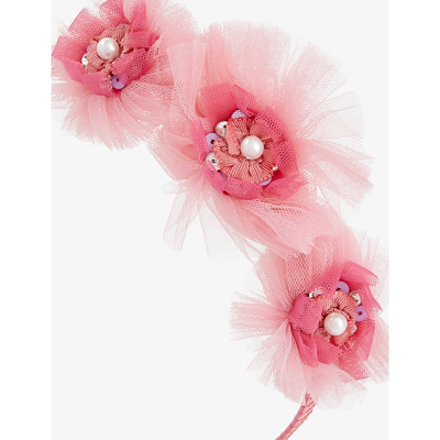 Shop Tutu Du Monde Portrait Floral-embellished Metal Headband In Fizzy Pink