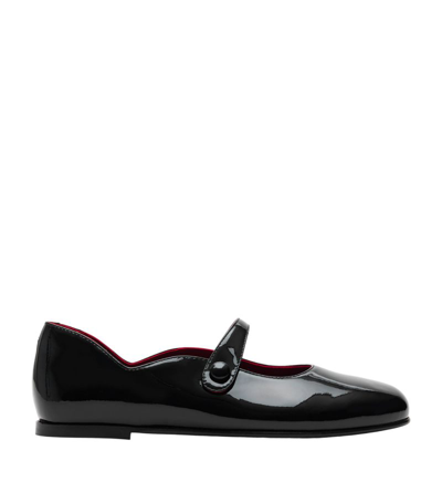 Shop Burberry Kids Patent Mary Janes In Black