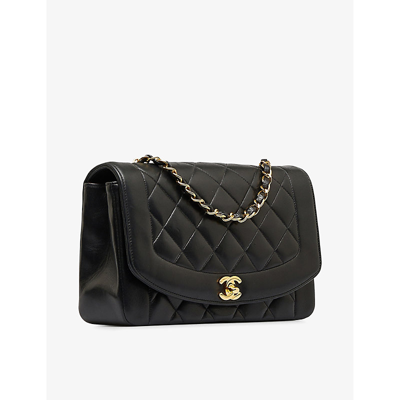 Shop Reselfridges Womens Black Pre-loved Chanel Medium Diana Leather Shoulder Bag