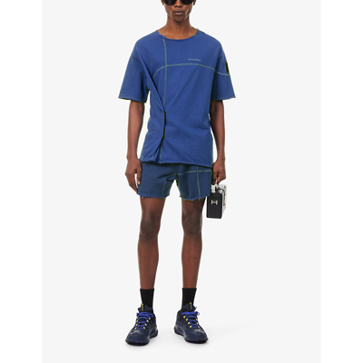 A-cold-wall* A Cold Wall Mens Volt Blue Intersect Logo-embroidered Cotton-jersey T-shirt In Volt Blue