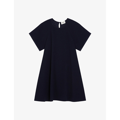 Shop Claudie Pierlot Women's Bleus Flared Woven Mini Dress