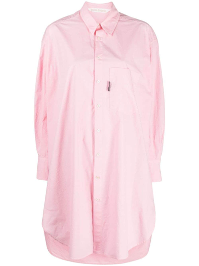 Shop Palm Angels Cotton Shirt Dress In Pink