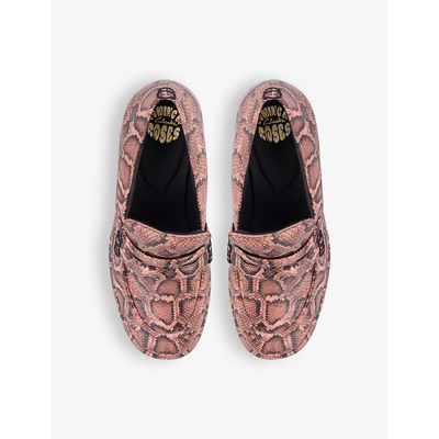 Shop Martine Rose X Clarks Womens Rose Snake Leather Heeled Loafers