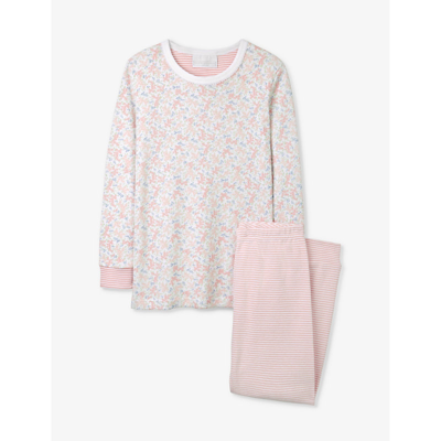 Shop The Little White Company Girls Multi Kids Floral-print Organic-cotton Pyjamas 1-6 Years