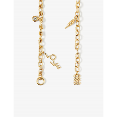 Shop Sandro Women's Naturels Charm-embellished Gold-tone Brass Chain Belt