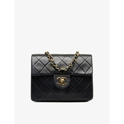 Shop Reselfridges Women's Black Pre-loved Chanel Mini Classic Leather Cross-body Bag