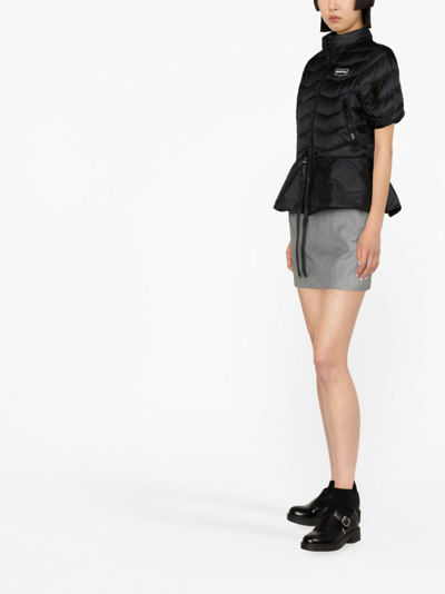 Shop Duvetica Samilia Short-sleeve Down Jacket In Black