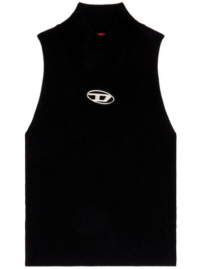 Shop Diesel Logo Sleeveless Top In Black